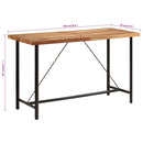 vidaXL tömör akácfa és vas bárasztal 180 x 70 x 107 cm