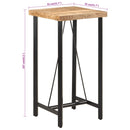 vidaXL tömör mangófa és vas bárasztal 55 x 55 x 107 cm