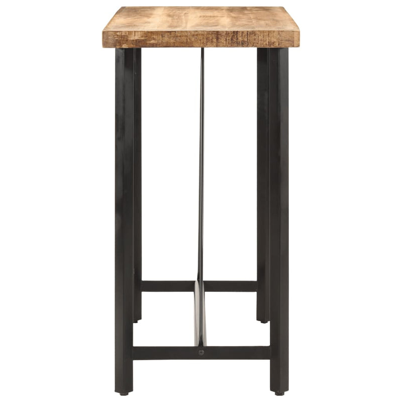 vidaXL tömör mangófa és vas bárasztal 110 x 55 x 107 cm