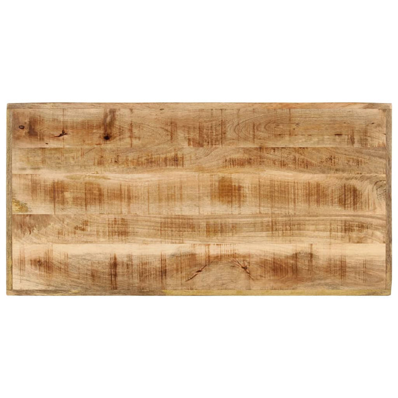 vidaXL tömör mangófa és vas bárasztal 110 x 55 x 107 cm
