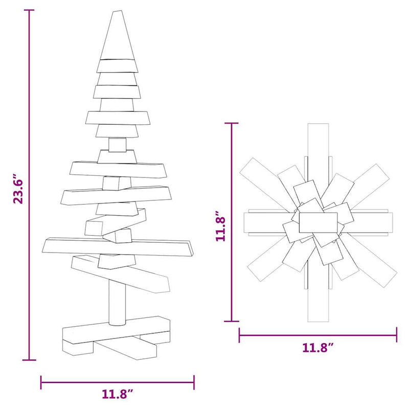 vidaXL tömör fenyő karácsonyfa dekorációnak 60 cm