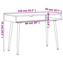 vidaXL barna szerelt fa számítógépasztal fiókkal 110 x 50 x 75 cm