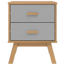 vidaXL OLDEN szürke és barna tömör fenyőfa éjjeliszekrény