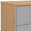 vidaXL OLDEN szürke és barna tömör fenyőfa éjjeliszekrény