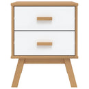 vidaXL OLDEN fehér és barna tömör fenyőfa éjjeliszekrény