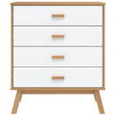 vidaXL OLDEN fehér és barna tömör fenyőfa fiókos szekrény