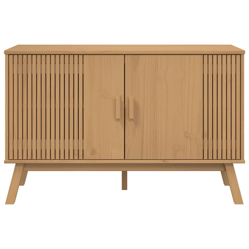 vidaXL OLDEN barna tömör fenyőfa tálalószekrény 114 x 43 x 73,5 cm