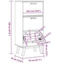 vidaXL OLDEN barna tömör fenyőfa cipőszekrény 55 x 35 x 120 cm