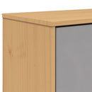 vidaXL OLDEN szürke és barna tömör fenyőfa cipőszekrény 55x35x120 cm