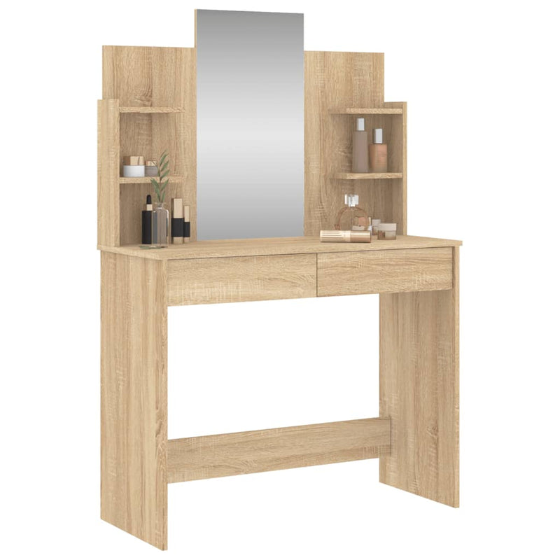 vidaXL sonoma tölgy színű fésülködőasztal tükörrel 96x39x142 cm