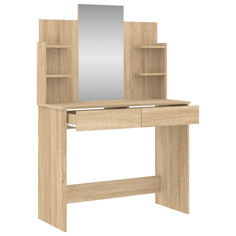 vidaXL sonoma tölgy színű fésülködőasztal tükörrel 96x39x142 cm