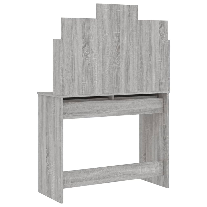 vidaXL szürke sonoma színű fésülködőasztal tükörrel 96x39x142 cm
