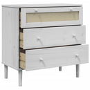 vidaXL SENJA fehér rattan hatású tömör fenyőfa komód 80 x 40 x 80 cm