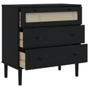 vidaXL SENJA fekete rattan hatású tömör fenyőfa komód 80 x 40 x 80 cm