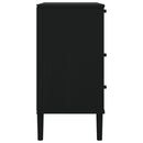 vidaXL SENJA fekete rattan hatású tömör fenyőfa komód 80 x 40 x 80 cm