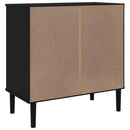 vidaXL SENJA fekete rattan hatású tömör fenyőfa komód 80 x 40 x 80 cm