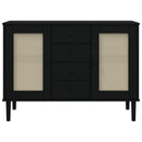 vidaXL SENJA fekete rattan hatású tálalószekrény 112 x 40 x 80 cm