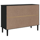 vidaXL SENJA fekete rattan hatású tálalószekrény 112 x 40 x 80 cm