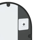 vidaXL fekete ívelt vas fali tükör 30 x 60 cm