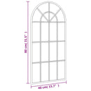 vidaXL fekete ívelt vas fali tükör 40 x 80 cm