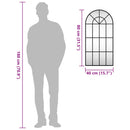 vidaXL fekete ívelt vas fali tükör 40 x 80 cm