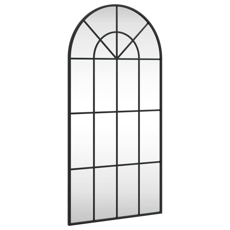 vidaXL fekete ívelt vas fali tükör 50 x 100 cm