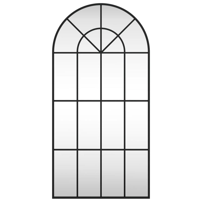 vidaXL fekete ívelt vas fali tükör 50 x 100 cm