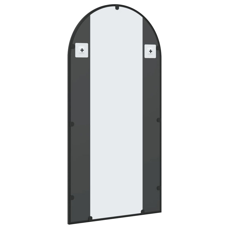 vidaXL fekete ívelt vas fali tükör 50 x 100 cm