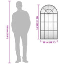 vidaXL fekete ívelt vas fali tükör 50 x 100 cm