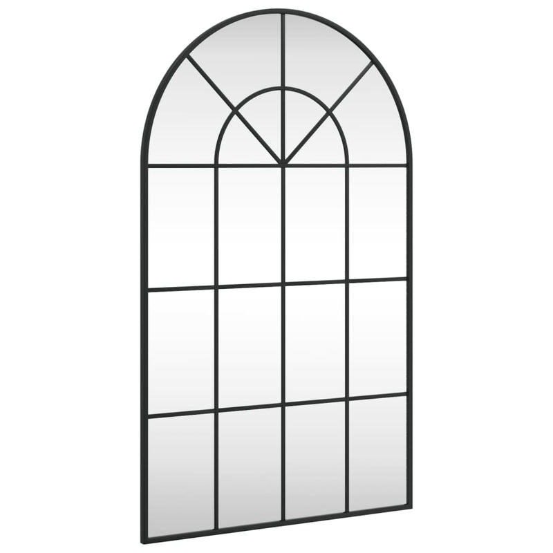 vidaXL fekete ívelt vas fali tükör 60 x 100 cm