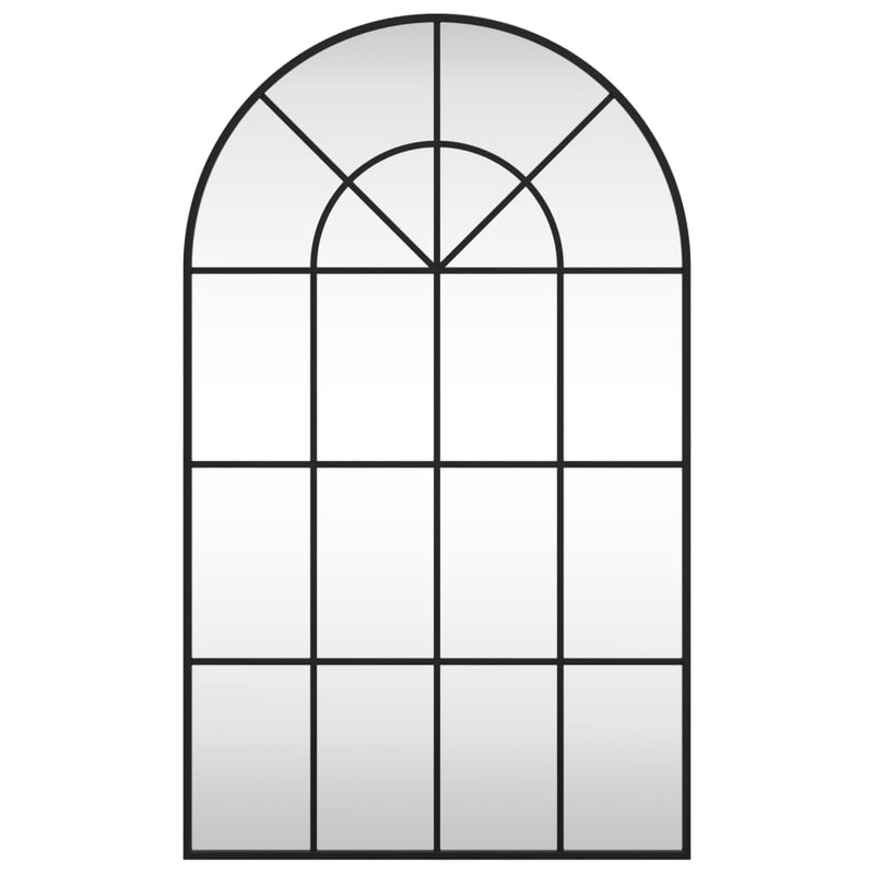 vidaXL fekete ívelt vas fali tükör 60 x 100 cm