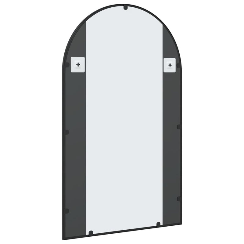 vidaXL fekete ívelt vas fali tükör 60 x 100 cm