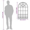 vidaXL fekete ívelt vas fali tükör 60 x 100 cm