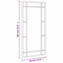 vidaXL fekete téglalap alakú vas fali tükör 30 x 60 cm