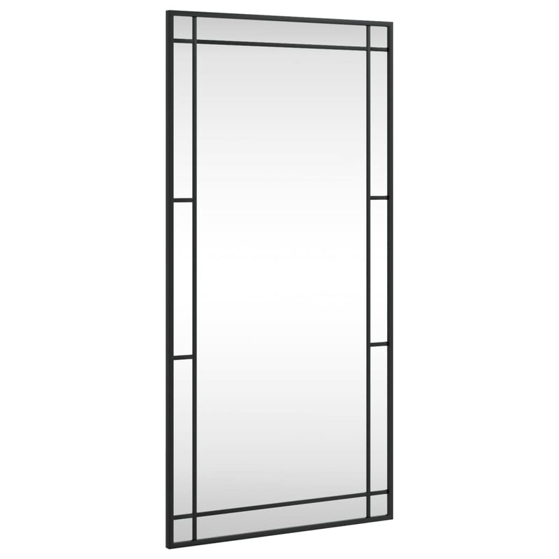 vidaXL fekete téglalap alakú vas fali tükör 50 x 100 cm