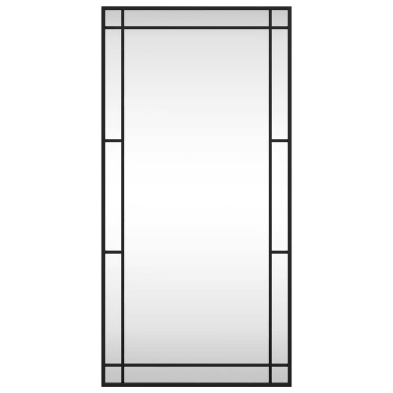 vidaXL fekete téglalap alakú vas fali tükör 50 x 100 cm