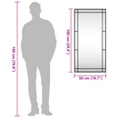 vidaXL fekete téglalap alakú vas fali tükör 50 x 100 cm