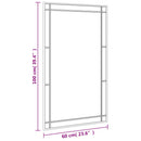vidaXL fekete téglalap alakú vas fali tükör 60 x 100 cm