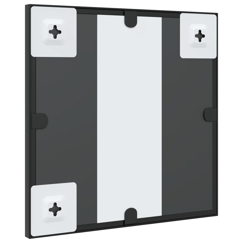 vidaXL fekete négyzet alakú vas fali tükör 30 x 30 cm