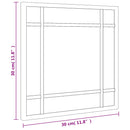 vidaXL fekete négyzet alakú vas fali tükör 30 x 30 cm