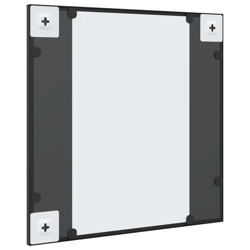 vidaXL fekete négyzet alakú vas fali tükör 50 x 50 cm