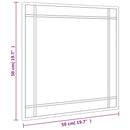 vidaXL fekete négyzet alakú vas fali tükör 50 x 50 cm