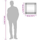 vidaXL fekete négyzet alakú vas fali tükör 50 x 50 cm