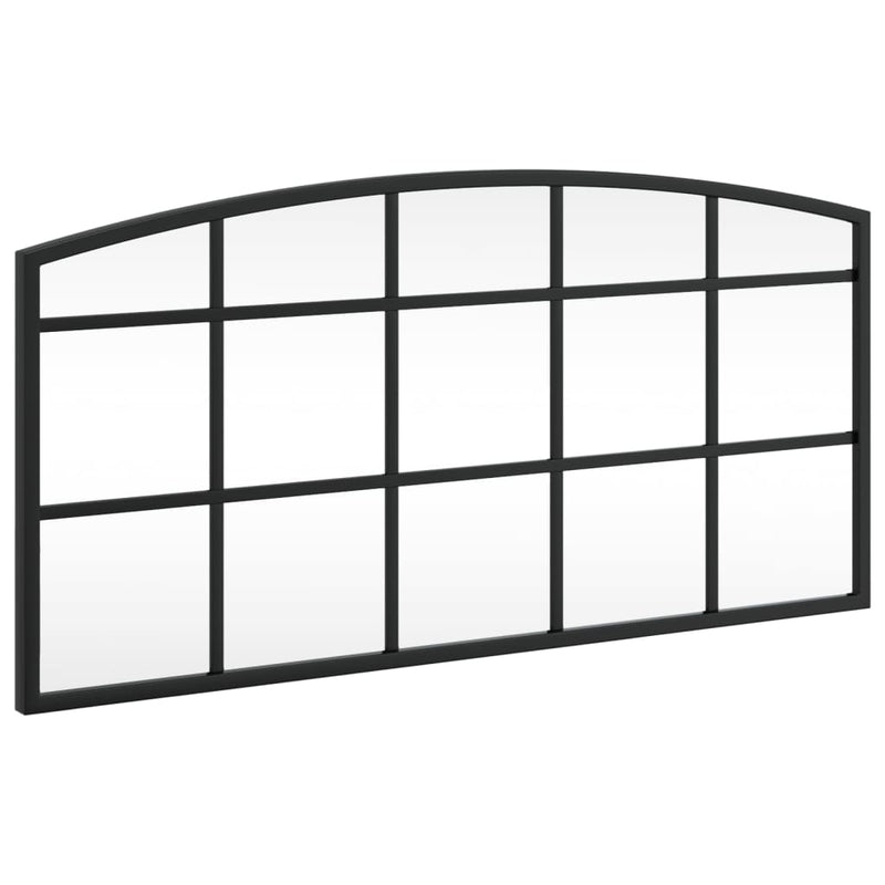 vidaXL fekete ívelt vas fali tükör 60 x 30 cm