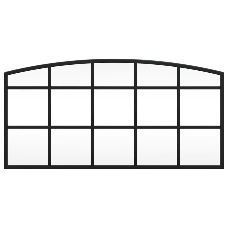vidaXL fekete ívelt vas fali tükör 60 x 30 cm