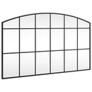 vidaXL fekete ívelt vas fali tükör 100 x 60 cm