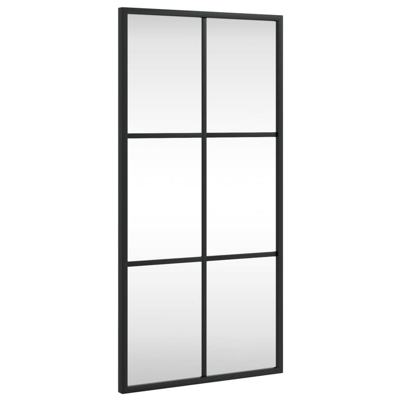 vidaXL fekete téglalap alakú vas fali tükör 30 x 60 cm