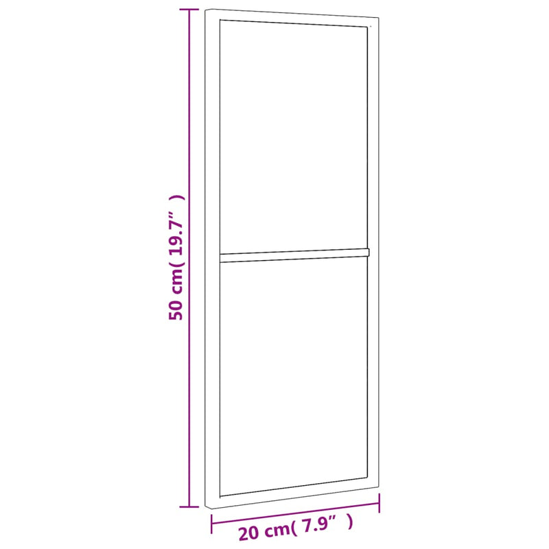 vidaXL fekete téglalap alakú vas fali tükör 20 x 50 cm