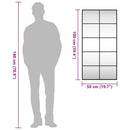 vidaXL fekete téglalap alakú vas fali tükör 50 x 100 cm
