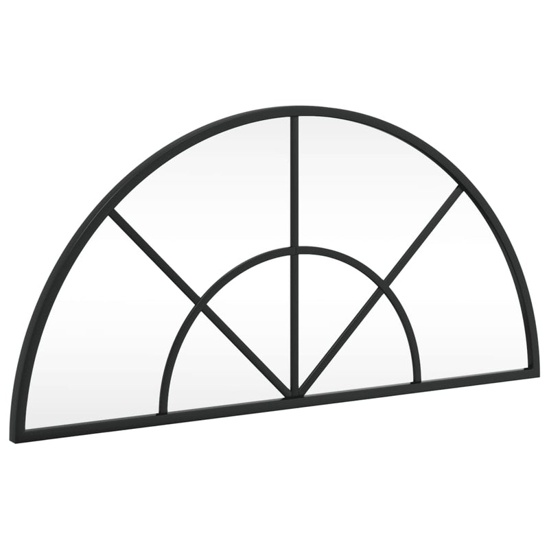 vidaXL fekete ívelt vas fali tükör 60 x 30 cm